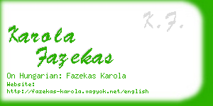 karola fazekas business card
